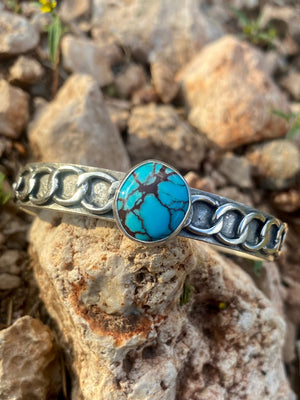 Egyptian Turquoise Chainlink Cuff - The Jewelry Shop