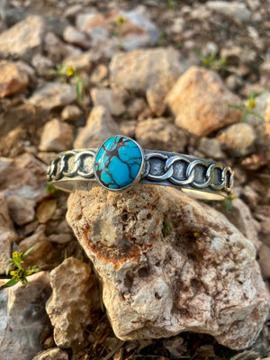 Egyptian Turquoise Chainlink Cuff - The Jewelry Shop