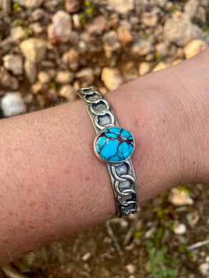 Egyptian Turquoise Chainlink Cuff - The Jewelry Shop