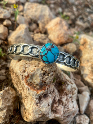 Egyptian Turquoise Chainlink Cuff - The Jewelry Shop
