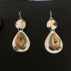 Elk Ivory Earrings - handcrafted Elk Ivory in Sterling Silver by The Jewelry Shop, made in Arizona