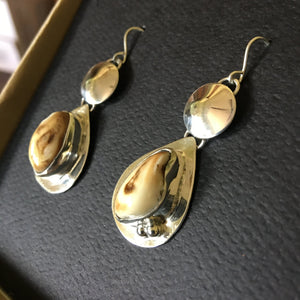 Elk Ivory Earrings - handcrafted Elk Ivory in Sterling Silver by The Jewelry Shop, made in Arizona