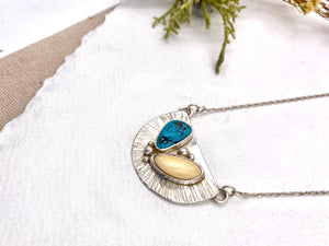 Elk Ivory River Rock Necklace - handcrafted Elk Ivory in Sterling Silver by The Jewelry Shop, made in Arizona