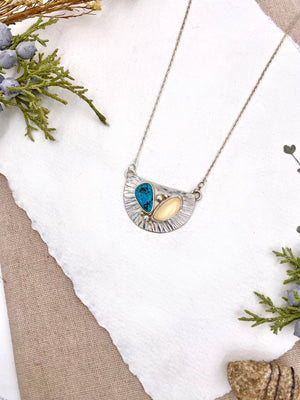 Elk Ivory River Rock Necklace - handcrafted Elk Ivory in Sterling Silver by The Jewelry Shop, made in Arizona