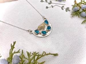 Elk Ivory River Rock Necklace - handcrafted Elk Ivory in Sterling Silver by The Jewelry Shop, made in Arizona