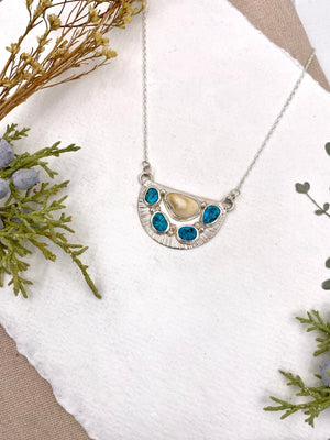 Elk Ivory River Rock Necklace - handcrafted Elk Ivory in Sterling Silver by The Jewelry Shop, made in Arizona