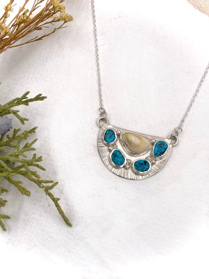 Elk Ivory River Rock Necklace - handcrafted Elk Ivory in Sterling Silver by The Jewelry Shop, made in Arizona