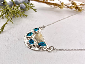 Elk Ivory River Rock Necklace - handcrafted Elk Ivory in Sterling Silver by The Jewelry Shop, made in Arizona