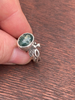 Faerie Ring with Moss Agate - The Jewelry Shop
