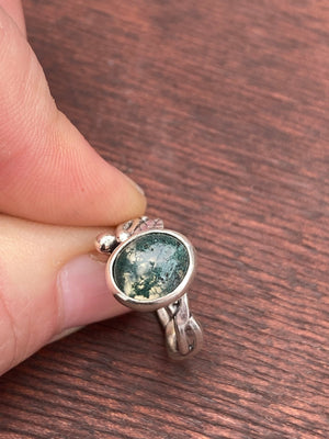 Faerie Ring with Moss Agate - The Jewelry Shop