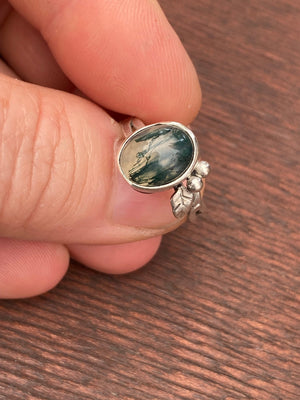 Faerie Ring with Moss Agate - The Jewelry Shop