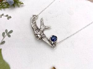 Flying Swallow Pendant #1 - handcrafted Necklace in Sterling Silver by The Jewelry Shop, made in Arizona