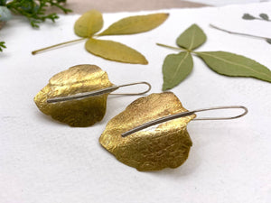 Golden Aspen Earrings - handcrafted Earrings in Sterling Silver by The Jewelry Shop, made in Arizona