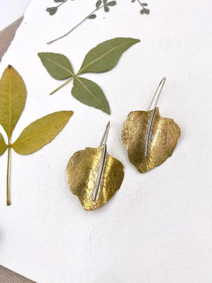 Golden Aspen Earrings - handcrafted Earrings in Sterling Silver by The Jewelry Shop, made in Arizona