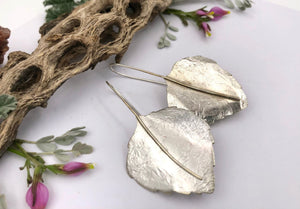 Hand-Forged Sterling Silver Aspen Leaf Earrings - handcrafted Earrings in Sterling Silver by The Jewelry Shop, made in Arizona