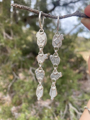 Long Turquoise Cascade Earrings - handcrafted Earrings in Sterling Silver by The Jewelry Shop, made in Arizona