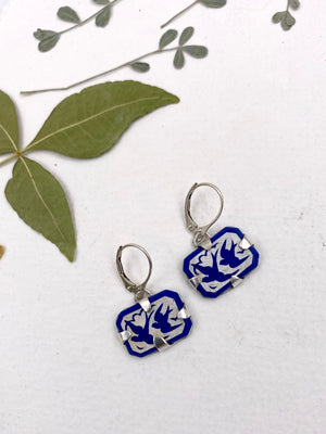 Lovebird Earrings - handcrafted Earrings in Sterling Silver by The Jewelry Shop, made in Arizona