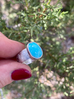 Mojave Solitaire Ring - Turquoise and Silver Size 7 - The Jewelry Shop