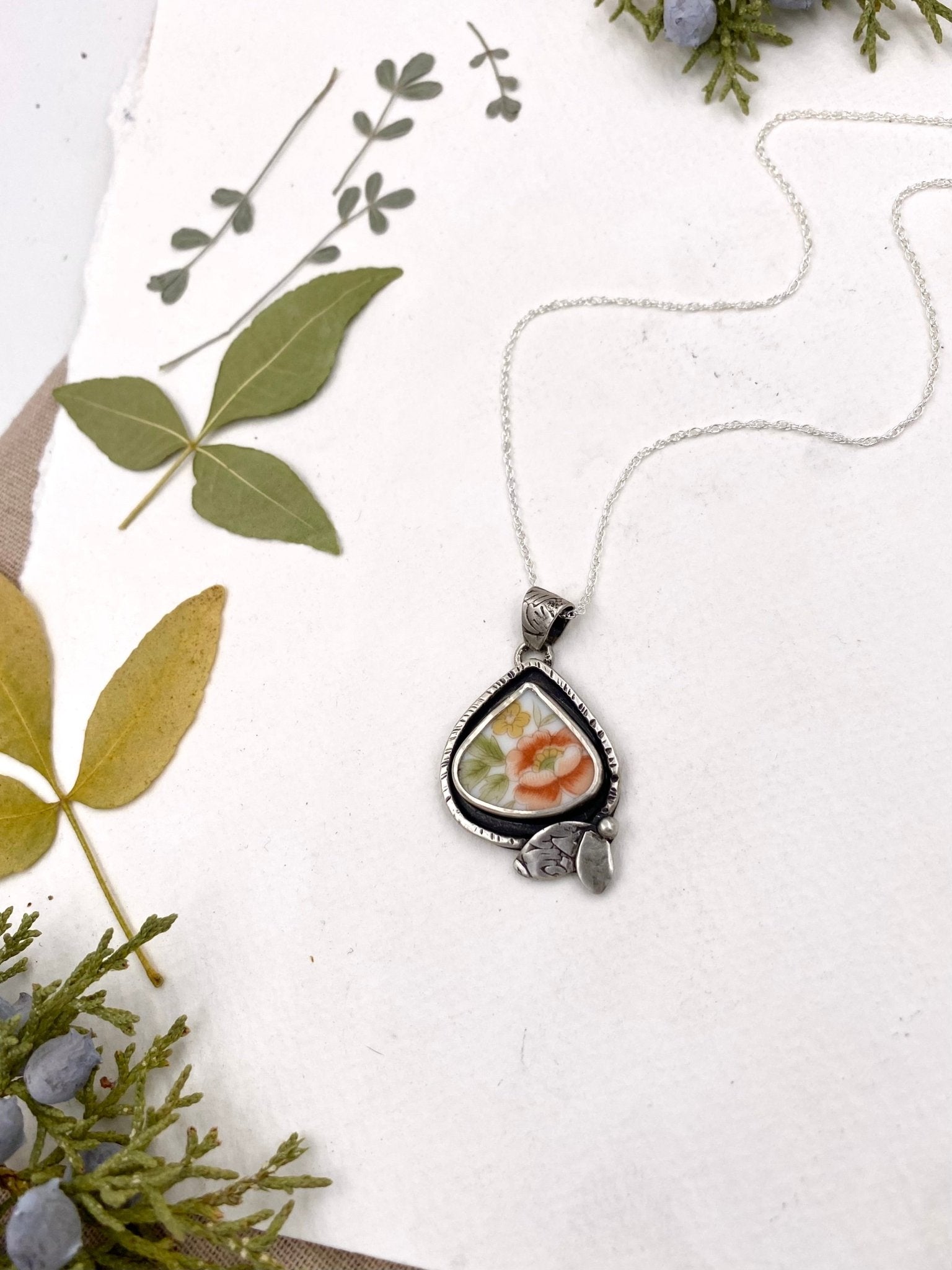 Orange Flora Pendant - The Jewelry Shop