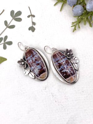 Red Blossom Earrings - handcrafted Earrings in Sterling Silver by The Jewelry Shop, made in Arizona