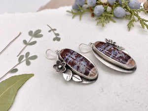 Red Blossom Earrings - handcrafted Earrings in Sterling Silver by The Jewelry Shop, made in Arizona