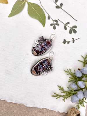 Red Blossom Earrings - handcrafted Earrings in Sterling Silver by The Jewelry Shop, made in Arizona