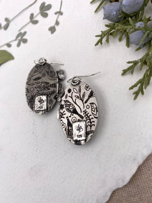 Red Blossom Earrings - handcrafted Earrings in Sterling Silver by The Jewelry Shop, made in Arizona