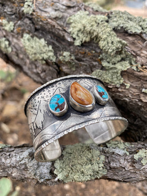 Rocky Mountain Elk Ivory Cuff - handcrafted Elk Ivory in Sterling Silver by The Jewelry Shop, made in Arizona