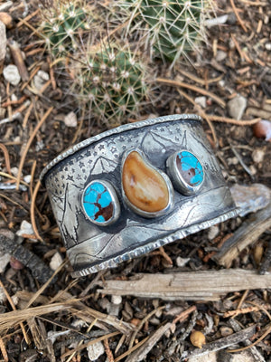 Rocky Mountain Elk Ivory Cuff - handcrafted Elk Ivory in Sterling Silver by The Jewelry Shop, made in Arizona