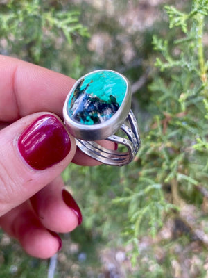 Sage Star Ring - Green Stormy Mountain Turquoise Size 8 - The Jewelry Shop