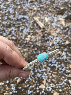 Studded Turquoise Cuff - handcrafted Bracelet in Sterling Silver by The Jewelry Shop, made in Arizona