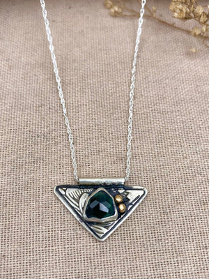 Tourmaline Pendant - handcrafted Necklace in Sterling Silver by The Jewelry Shop, made in Arizona