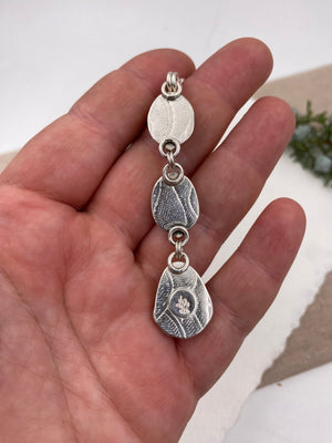 Triple Turquoise Pendulum - handcrafted Necklace in Sterling Silver by The Jewelry Shop, made in Arizona