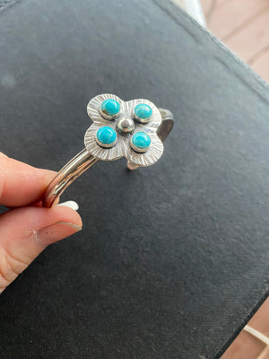 Turquoise Compass Cuff - handcrafted Bracelet in Sterling Silver by The Jewelry Shop, made in Arizona