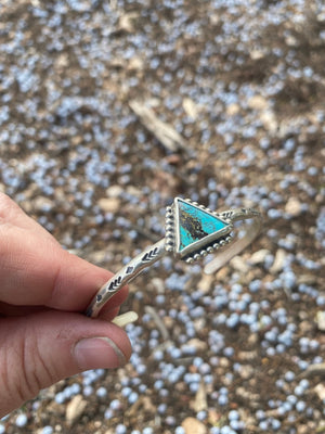 Turquoise Cuff - handcrafted Bracelet in Sterling Silver by The Jewelry Shop, made in Arizona