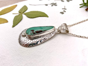 Turquoise Garden Pendant - handcrafted Necklace in Sterling Silver by The Jewelry Shop, made in Arizona