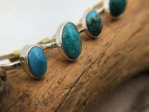 Turquoise Stacker Ring - handcrafted Ring in Sterling Silver by The Jewelry Shop, made in Arizona