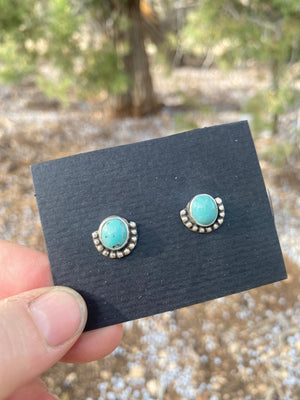 Turquoise Studs - handcrafted Earrings in Sterling Silver by The Jewelry Shop, made in Arizona