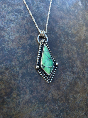Variscite Pendant - handcrafted Necklace in Sterling Silver by The Jewelry Shop, made in Arizona