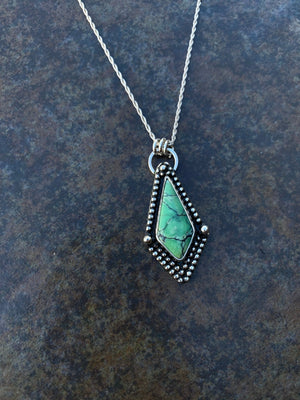 Variscite Pendant - handcrafted Necklace in Sterling Silver by The Jewelry Shop, made in Arizona
