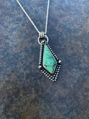Variscite Pendant - handcrafted Necklace in Sterling Silver by The Jewelry Shop, made in Arizona