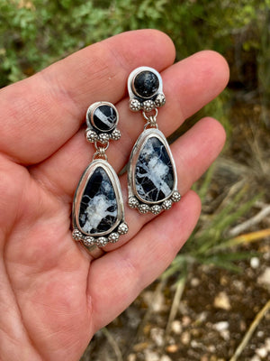 White Buffalo Double Drop Earrings – Sterling Silver - The Jewelry Shop