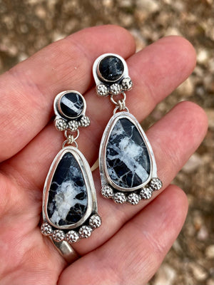 White Buffalo Double Drop Earrings – Sterling Silver - The Jewelry Shop