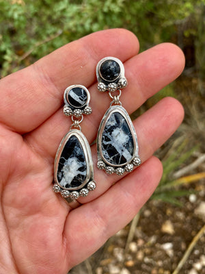 White Buffalo Double Drop Earrings – Sterling Silver - The Jewelry Shop