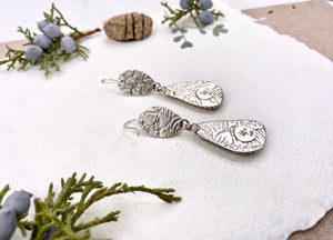 XL Elk Ivory and Turquoise Earrings - handcrafted Elk Ivory in Sterling Silver by The Jewelry Shop, made in Arizona