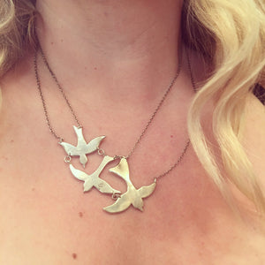 Bird Necklace - handcrafted Necklace in Sterling Silver by The Jewelry Shop, made in Arizona