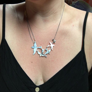 Bird Necklace - handcrafted Necklace in Sterling Silver by The Jewelry Shop, made in Arizona