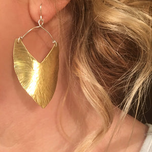 Brass Shields - handcrafted Earrings in Sterling Silver by The Jewelry Shop, made in Arizona