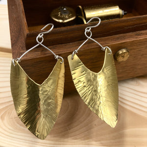 Brass Shields - handcrafted Earrings in Sterling Silver by The Jewelry Shop, made in Arizona