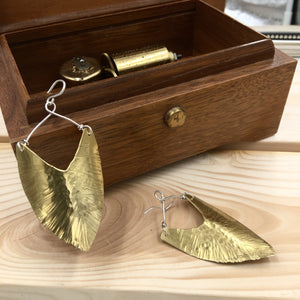 Brass Shields - handcrafted Earrings in Sterling Silver by The Jewelry Shop, made in Arizona